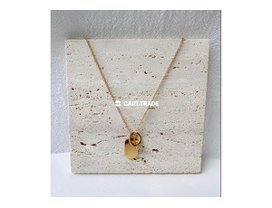 Gold Pendant Necklace with Gemstone Ring – Personalized Elegance" - 3