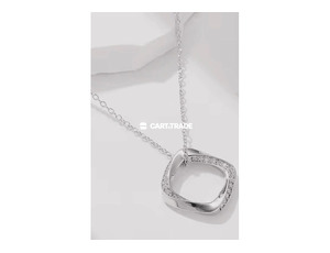 Elegant Open Square Pendant Necklace – Silver-Tone Sophistication - 2