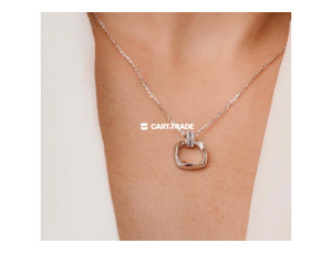 Elegant Open Square Pendant Necklace – Silver-Tone Sophistication - 3