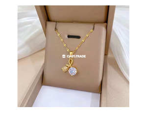 Gold Necklace with Intricate Gemstone Pendant – Timeless Sophistication - 3