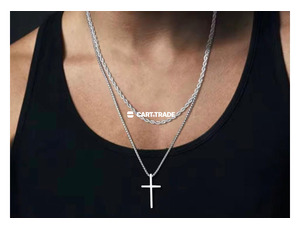 Elegant Silver Necklaces with Dazzling Cross Pendant and Classic Chain - 2