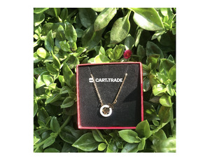 "Golden Circle Pendant Necklace with Radiant Floral Centerpiece - 2