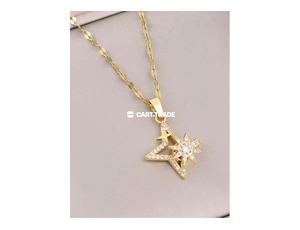 Gold Starburst  Necklace – Elegant Sparkling Design - 2