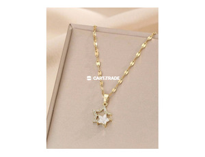 Gold Starburst  Necklace – Elegant Sparkling Design - 3