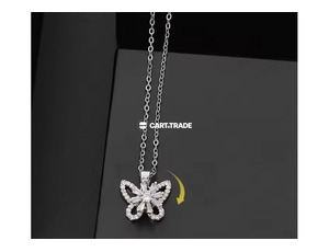 : "Reversible Butterfly Pendant Necklaces – Dual-Style Gold & Silver. - 3